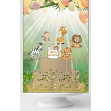 Umamiçe Safari Temalı Pasta Üstü 6'lı Figür Set