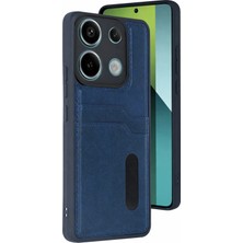 Uray Store Xiaomi Redmi 15C 4g Sara Kartvizitli Deri Kılıf - Lacivert