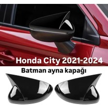 X Power Tuning Honda City 2021.2022.2023 Uyumlu Parlak Siyah Boyalı Yarasa Ayna Kapağı