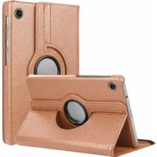 Uray Store Samsung Galaxy Tab A11 360 Tablet Deri Kılıf - Rose Gold