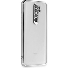 Uray Store Xiaomi Redmi Note 8 Pro Kılıf Razer Lensli Silikon - Gümüş
