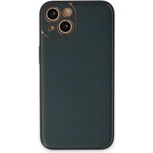 Uray Store Apple iPhone 14 Plus Kılıf Coco Deri Silikon Kapak - Yeşil