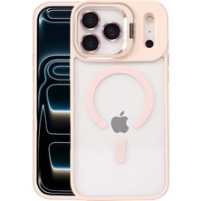 Uray Store Joko Apple iPhone 17 Pro Max Remim Lensli Magsafe Standlı Kapak - Pembe
