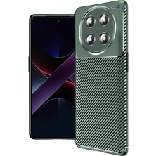 Uray Store Honor Magic 7 Lite Kılıf Auto Focus Karbon Kapak - Koyu Yeşil