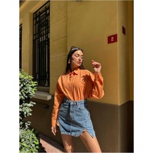 Minaaise Oranj Geniş Kesim Basic Gömlek 27202