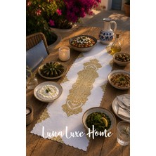 Luna Luxe Home Özel Tasarım Etnik Desen Premium Dijital Baskı Runner (40X140CM)