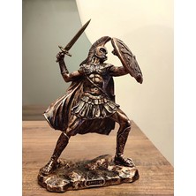 Antioch Art and Design Truva Savaşçısı Achilles Biblo 24 cm Özel Tasarım Dekoratif Heykel Ev ve Ofis Dekoru Hediyelik