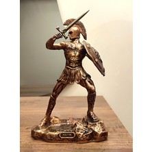 Antioch Art and Design Truva Savaşçısı Hector Biblo 24 cm Özel Tasarım Dekoratif Heykel Ev ve Ofis Dekoru Hediyelik