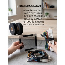 Novabis 25 Metre Arkası Kendinden Yapışkanlı Cırt Bant  Set, Ev-Ofis Düzenleme Dübelsiz Sabitleme Bandı