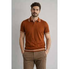 Karel Butik Erkek Kiremit Regular Fit Polo Yaka Tişört