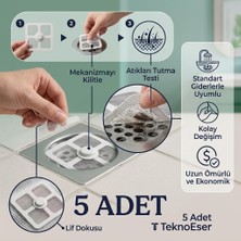 Eser Ticarett 5 Adet Tek Kullanımlık Gider Süzgeci - Duş ve Lavabo Tıkanıklık Önleyici Filtre