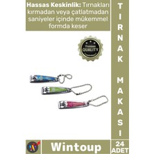 Wintoup #tırnakmakası Paslanmaz Çelik Keskin Ergonomik Manikür Pedikür Küçük Renkli Şık 24'lü Tırnak Makası