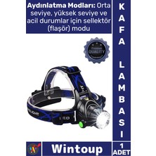 Wintoup #lamba Tx6 LED 300 Metre Metal Av Kamp Feneri 800 Lümen Profesyonel Şık T6 Şarj Zoomlu Kafa Lambası