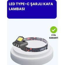 Lizbon Center 800 Lumen LED Kafa Lambası Cob ve Xpe LED Type C Şarjlı Ayarlanabilir