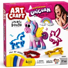 1000 Çeşit Hediye Dünyası Art Craft Mysterious Unicorn Oyun Hamuru Seti 4 Renk 200 gr – Unicorn Kalıplı Çocuk Oyun Hamuru Seti 3+ Yaş