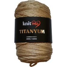 Knitme Titanyum Simli Çanta ve Aksesuar Örgü Ipliği 200 gr - Açık Altın