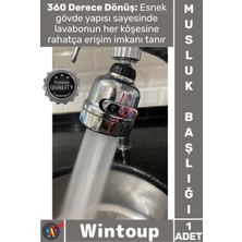 Wintoup #musluk Aparat Esnek Tazyikli Krom 3 Fonksiyonlu Mutfak Lavabo Başlığı 360 Derece Döner Musluk Ucu