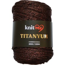 Knitme Titanyum Simli Çanta ve Aksesuar Örgü Ipliği 200 gr - Kahverengi