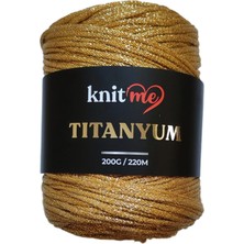 Knitme Titanyum Simli Çanta ve Aksesuar Örgü Ipliği 200 gr - Altın
