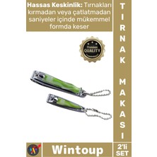 Wintoup #tırnakmakası Paslanmaz Çelik Keskin Ergonomik Manikür Pedikür Set Renkli Vakumlu Tırnak Makası 2'li