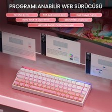 Aula Hero 68 He Manyetik Klavye Rapid Trigger Black King Switch 8000Hz Rgb Neon Tkl Hot Swap Oyuncu Klavyesi Pembe