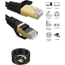 Mabelme Store Narita Cat 7 Ağ Kablosu, 10GBPS Ethernet Kablo, 1.5 Metre, Siyah