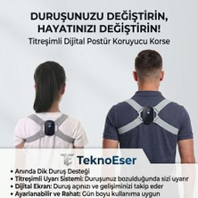 Eser Ticarett Akıllı Titreşimli Dijital Postür Düzeltici Dik Duruş Korsesi - Gelişim Takip Ekranlı