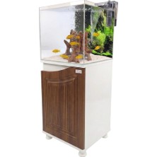Kanki Pet 40X40X40 Nano West Ceviz Sehpalı Akvaryum Seti 6mm Ultra Clear