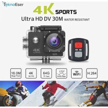 Eser Ticarett 4K Ultra Hd Wifi Aksiyon Kamerası - 16MP Suya Dayanıklı Su Altı Video Kamera