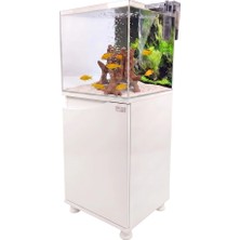 Kanki Pet 40X40X40 Nano Beyaz Sehpalı Akvaryum Seti 6mm Ultra Clear