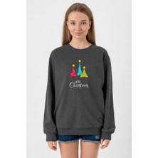 Tshirthane Merry Christmas Füme Kadın 2ip Sweatshirt