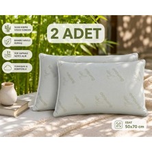 2 Adet Visco Yastık 50*70 cm Boyun Rahatlatıcı Yastık Bambu Therapy Giderici Visco