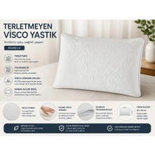 Visco Tombul Yastık - Beyaz - 40X60 cm Boyun Rahatlatıcı Yastık Giderici Visco