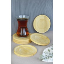 Bambu Serisi 10 cm Genişlikte Yuvarlak 6'lı Çay Bardağı Altlığı