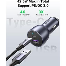 52.5 W Çift Port USB C-Usb A Pd-Qc Hızlı Araç Şarj Cihazı