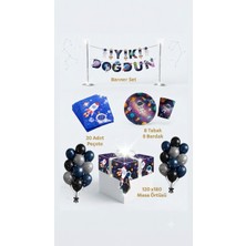 Partyy Bag Uzay Temalı Doğum Günü Parti Seti Ekonomik Konsept 8 Kişilik