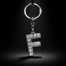 Anahtarlık Metal F Harfi Taşlı
