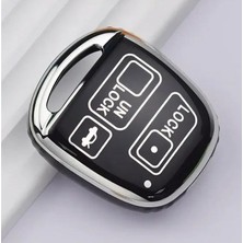 Keyron Land Cruiser Yarıs Camry Rav4 Corolla Prado Tarago Avensis Anahtar Kılıfı Siyah Gümüş