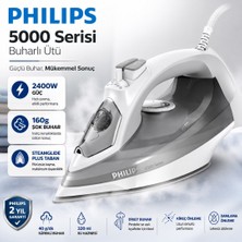 Philips 5000 Serisi Buharlı Ütü, 2400W, 160 G Şok Buhar, Steamglide Plus Taban, DST5010/10