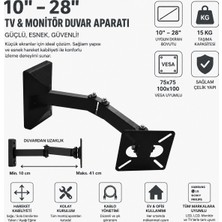 Nurer Teknoloji 10-27 Inç Hareketli Lcd-Led Tv Duvar Askı Aparatı (VESA:50X50 - 75X75 - 100X100) H-2027