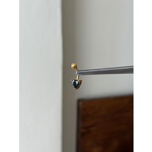 Rupen Kraft 316 L Cerrahi Çelik Baget Taşlı Kalp Piercing Kalpli Göbek Piercingi