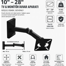 Nurer Teknoloji Tv Duvar Askısı, Döndürülebilir Eğilebilir Tv Tutucu, 10 – 26 Inç Tv ve Monitör Için H-2027