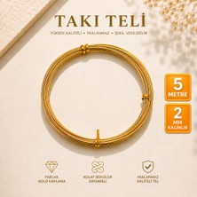 Duck Hoby 2 mm Kalınlık Gold 4,5-5 Metre Aras Tel Çiçek Takı Taç Hobi Şönil Amigurumi Elin, Çiçek, Filografi ve Takı Armcuff Teli