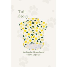 Tail Story Köpek Kıyafeti, Küçük ve Orta Irklar Için Limon Desenli Premium Kumaş Köpek Gömleği