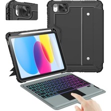 Nillkin iPad 11. Nesil (A16)/10. Nesil Klavyeli Kılıf 10.9 Inç, Kalem Tutucu, 7 Renkli Arkadan Aydınlatmalı, Sihirli Izleme Dörtgeni, Ayarlanabilir Stand, iPad 11./10. Nesil (2025/2022) Için