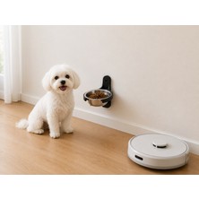 Perim3d Duvara Monte Çelik Mama Kabı 14 cm | Paslanmaz Hazneli | Kedi ve Küçük Köpekler Için