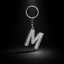 Anahtarlık Metal M Harfi Taşlı
