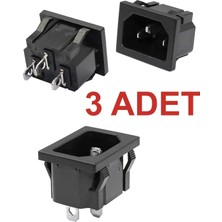 Rodevino 3 Adet IC-212B Erkek Power Giriş Soketi 3 Pin Ac Panel Tip Güç Giriş Konnektörü