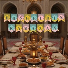 Lizbon Center Ramazan Renkli Banner Süs - Hoşgeldin Ramazan