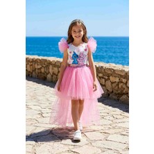 Niliya Çocuk Giyim Pembe Kuyruklu Sititch Tütü Elbise